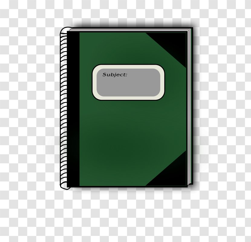Clip Art Vector Graphics Notebook Book Report - Green Transparent PNG