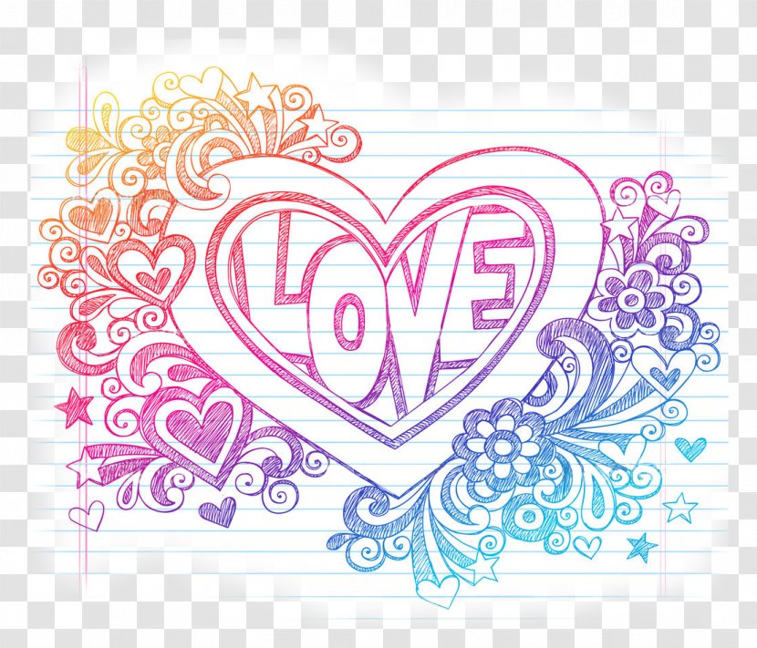 Drawing Doodle Love - Frame - Hand Drawn Transparent PNG
