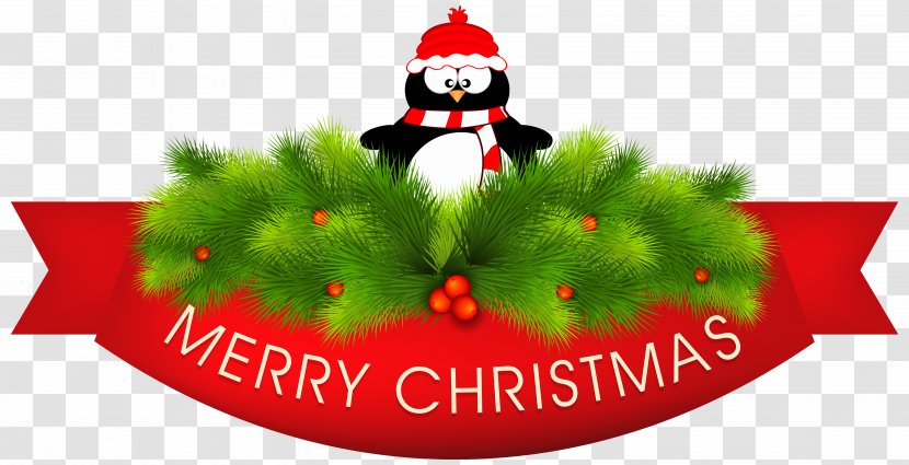 Penguin A Maigret Christmas - Color - Merry Decor With Clipart Image Transparent PNG