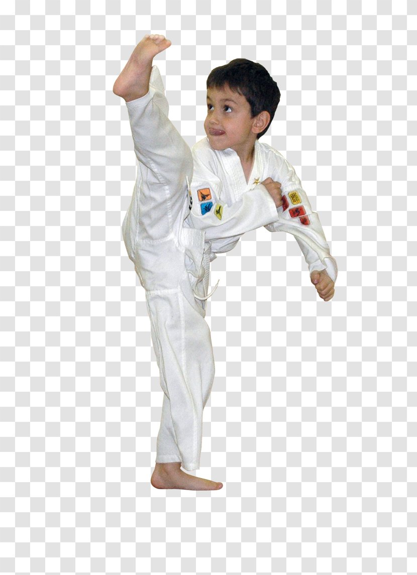 Dobok Karate Taekwondo Martial Arts Flying Kick - Boy Transparent PNG