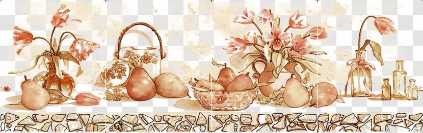 Drawing Illustration - Vase - Fruit Plate Pattern Transparent PNG