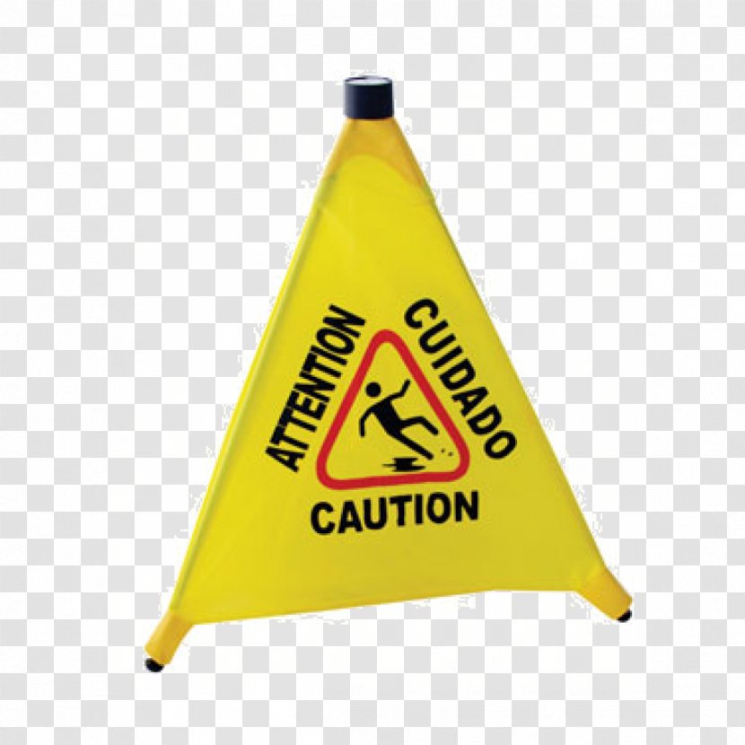 Wet Floor Sign Safety Traffic Cone Plastic - Yellow Transparent PNG