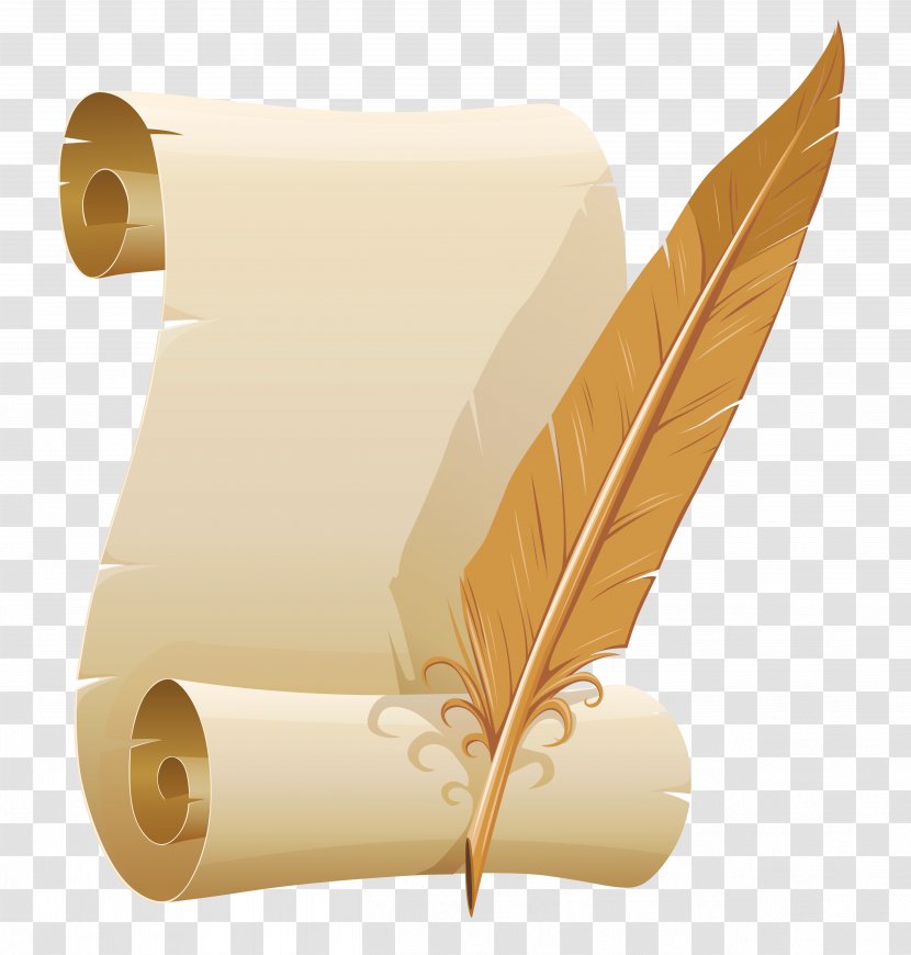 Paper Quill Corp Ink - Scrolled And Pen Clipart Image Transparent PNG