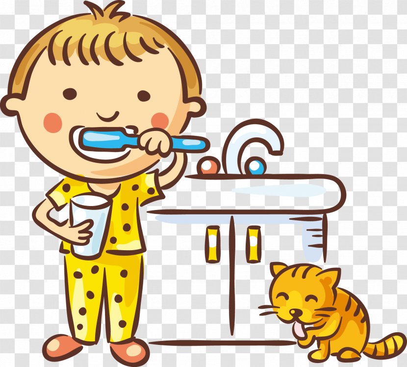 Tooth Brushing Dentistry Child - Children Brush Your Teeth Transparent PNG