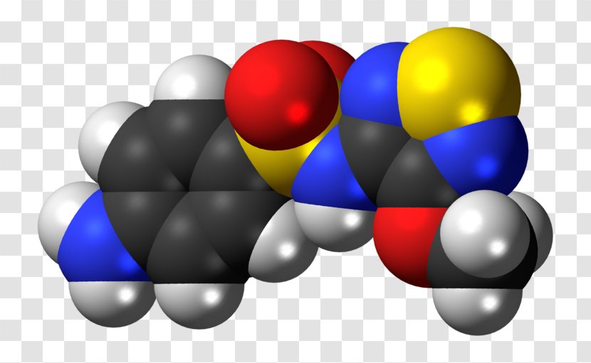 Space-filling Model Molecule Sulfametrole Ball-and-stick Sphere - Pharmaceutical Drug - Ballandstick Transparent PNG