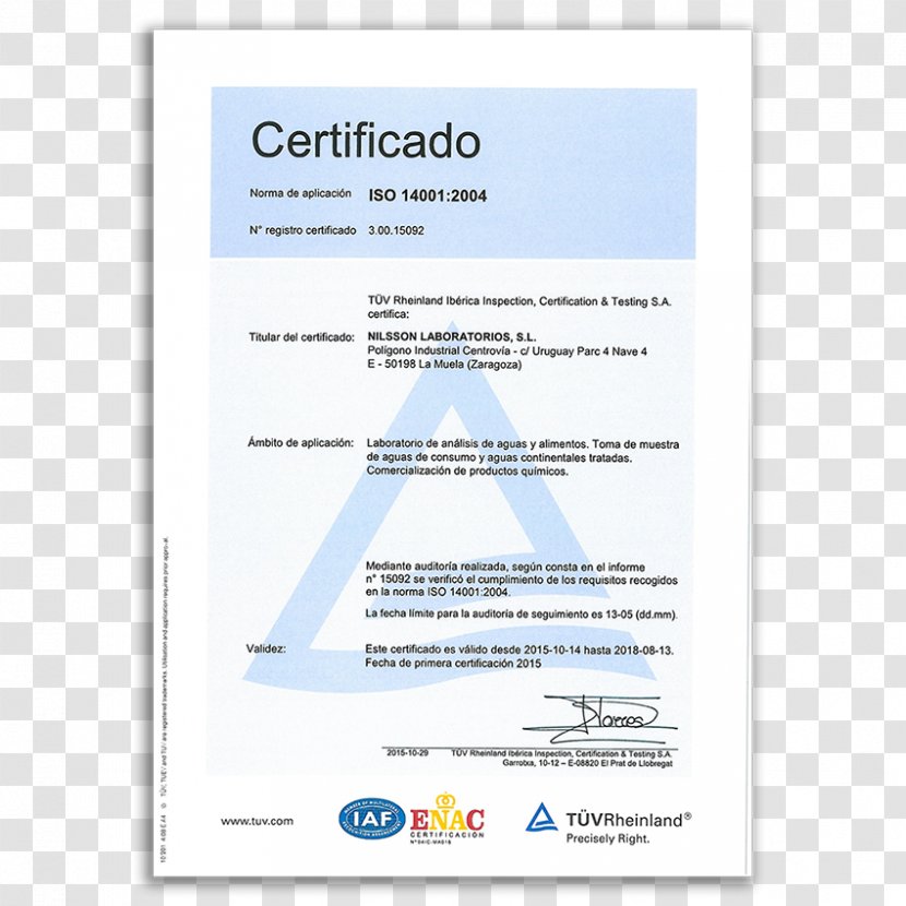 ISO 9001 Akademický Certifikát Quality 9000 - International Organization For Standardization - Certificados Transparent PNG