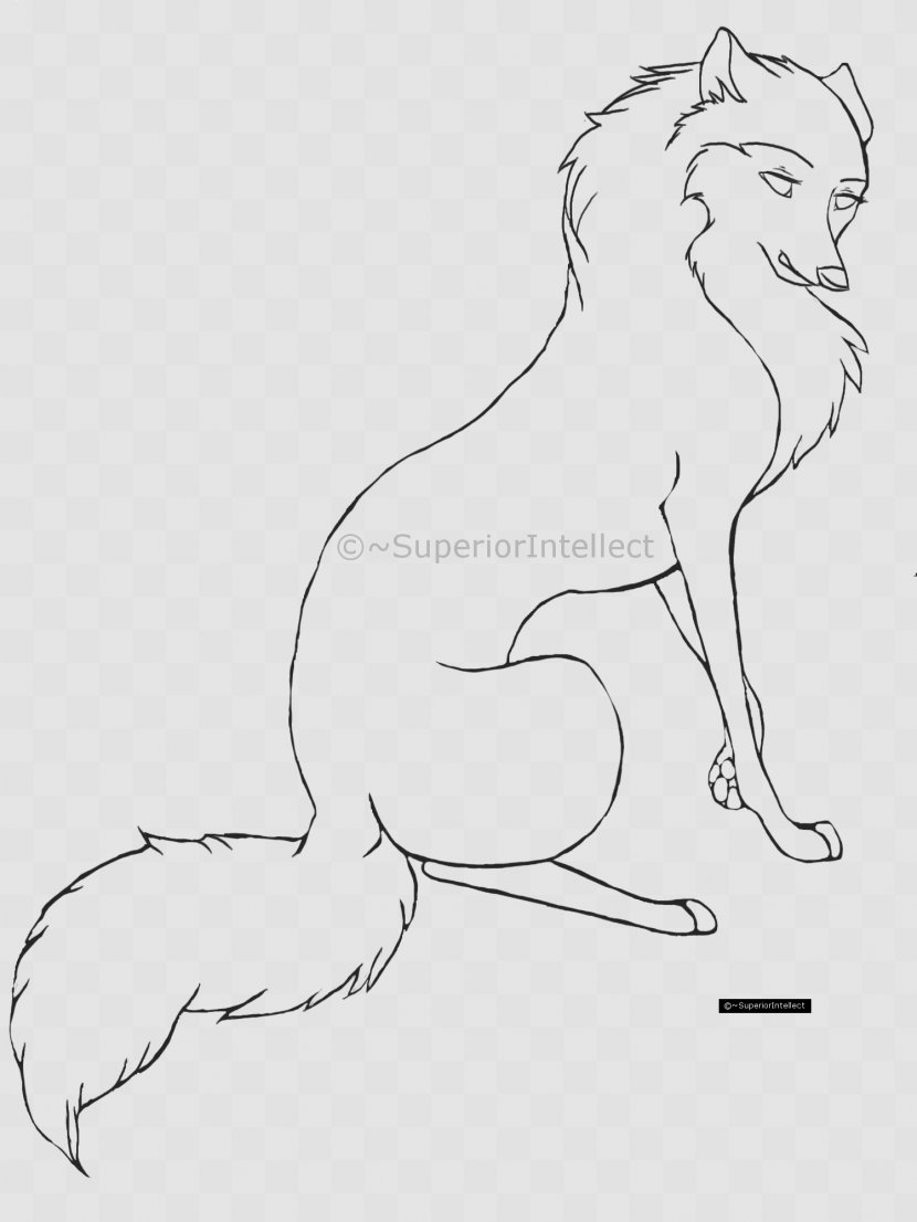 Gray Wolf Puppy Cartoon Drawing Line Art - Silhouette - Wolfs Transparent PNG
