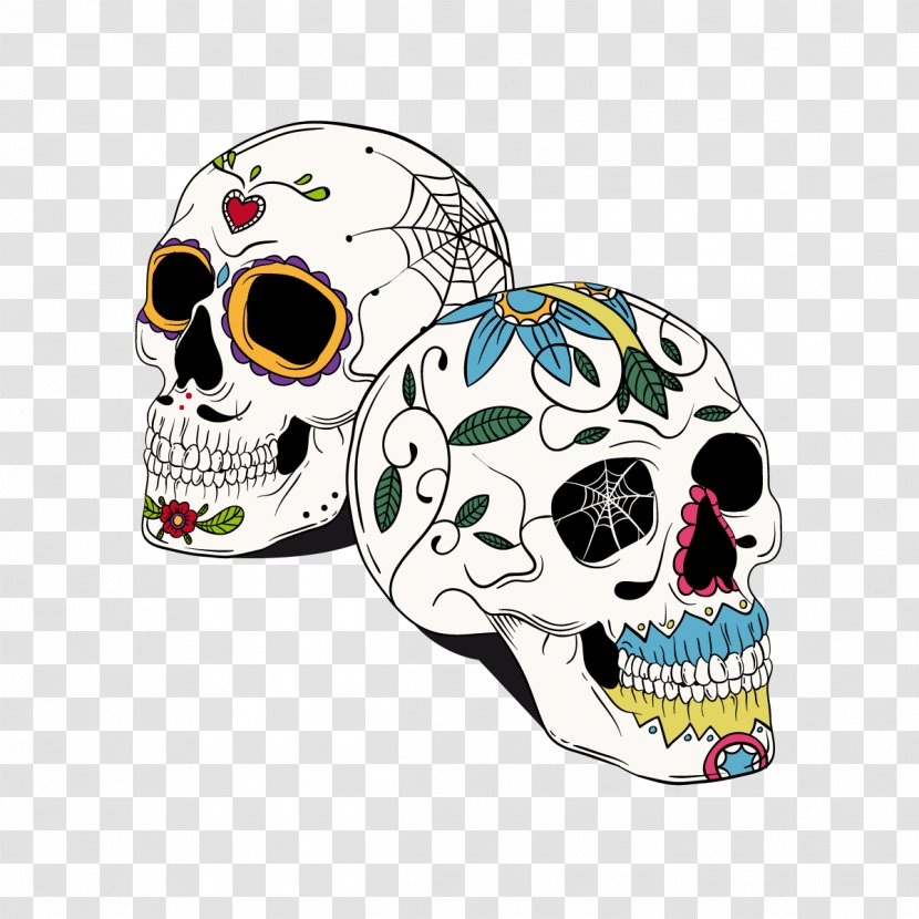 La Calavera Catrina Human Skull Symbolism - Bone - Vector Tattoo Transparent PNG