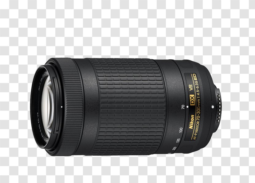 Nikon AF-P DX Nikkor 70-300mm F/4.5-6.3G ED VR Format Autofocus DX-Nikkor - Camera Lens Transparent PNG