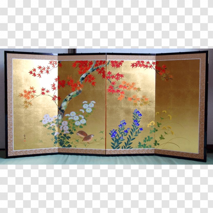 Folding Screen Japanese Painting Mikoshiba Nihonga Furniture - Autumn Japan Transparent PNG