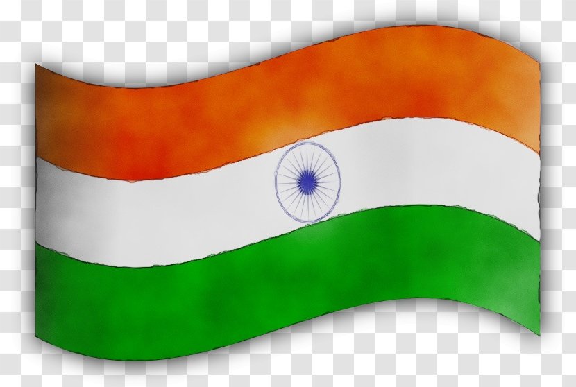 India Flag Watercolor - Paint - Green Orange Transparent PNG