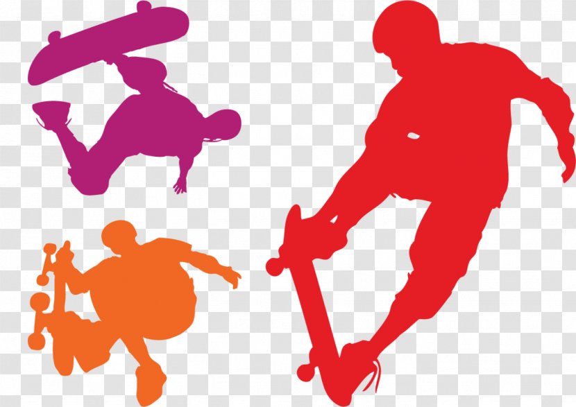 Skateboarding Ice Skating Skate Figure - Silhouette - Student Skateboard Transparent PNG