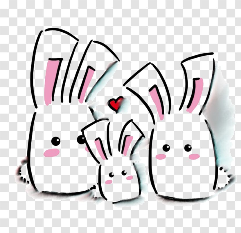 Easter Bunny Background - Rabbit - Smile Line Art Transparent PNG