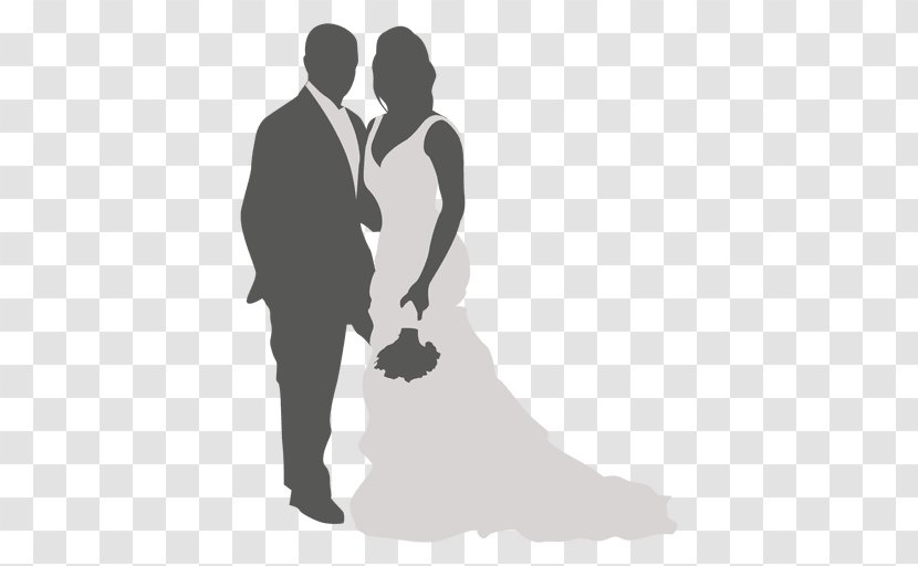 Couple Wedding Clip Art - Black And White - Bride Groom Transparent PNG