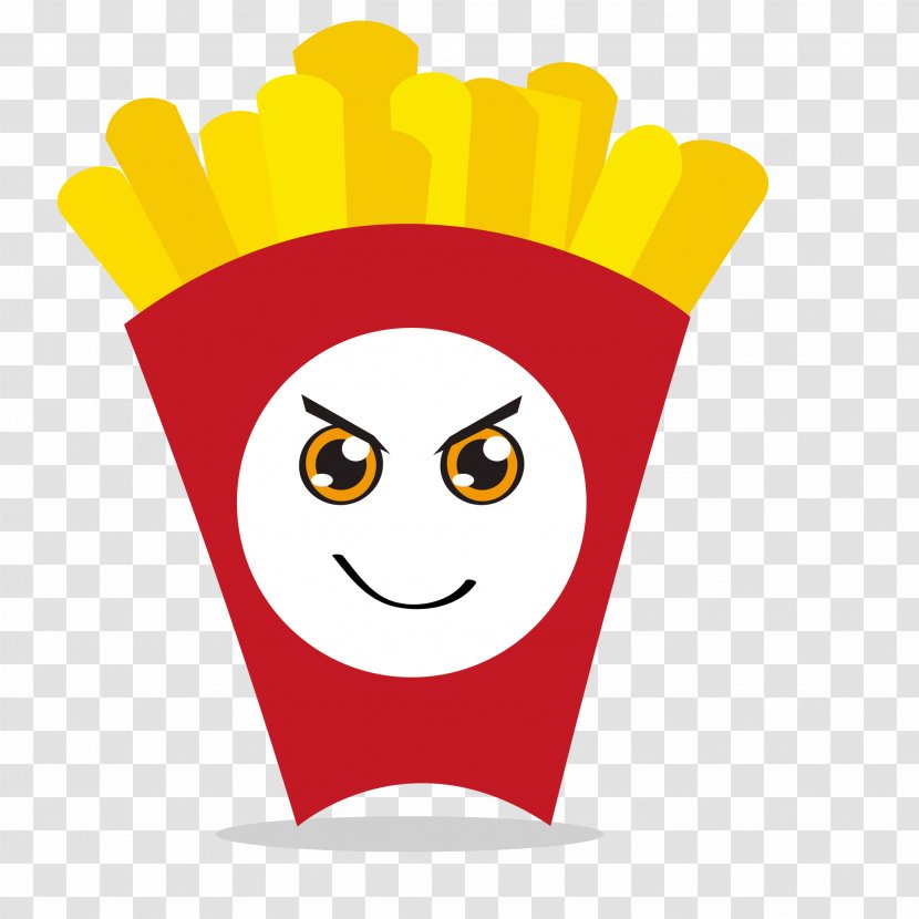 Hamburger Fast Food Junk Soft Drink French Fries - Yellow - Vector Cartoon Smiley Transparent PNG