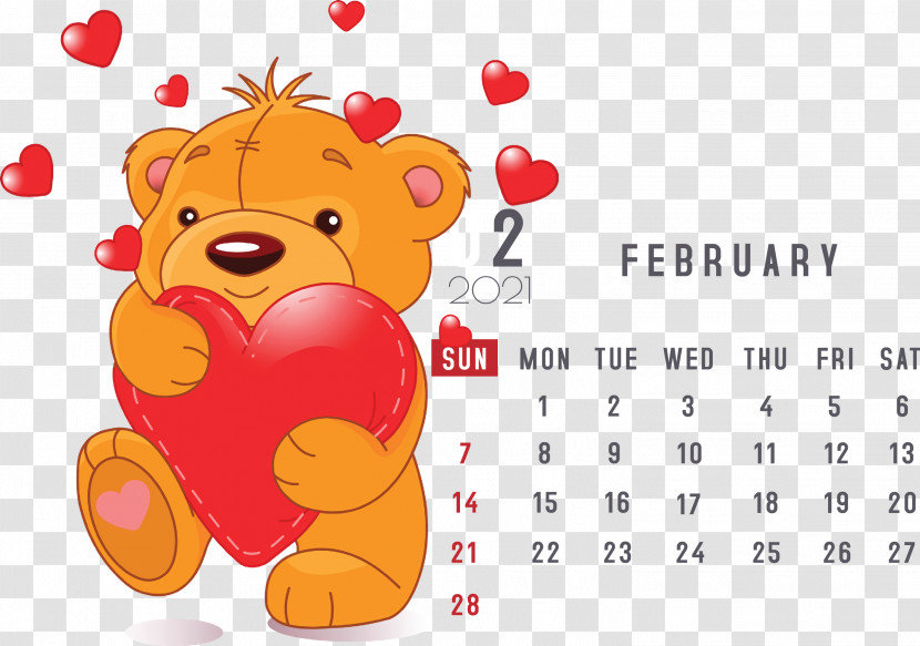 February 2021 Printable Calendar February Calendar 2021 Calendar Transparent PNG