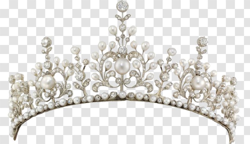 Tiara Pearl Diamond Necklace Crown - Parure Transparent PNG