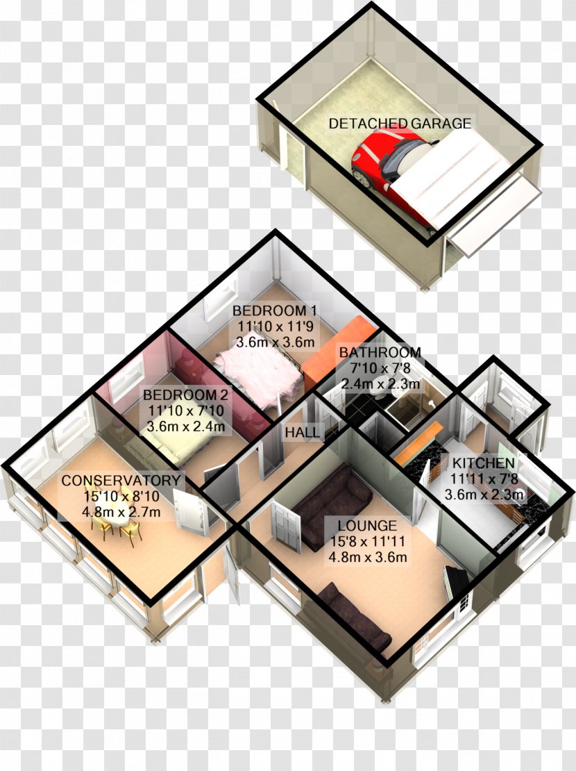 3D Floor Plan - Box - Design Transparent PNG