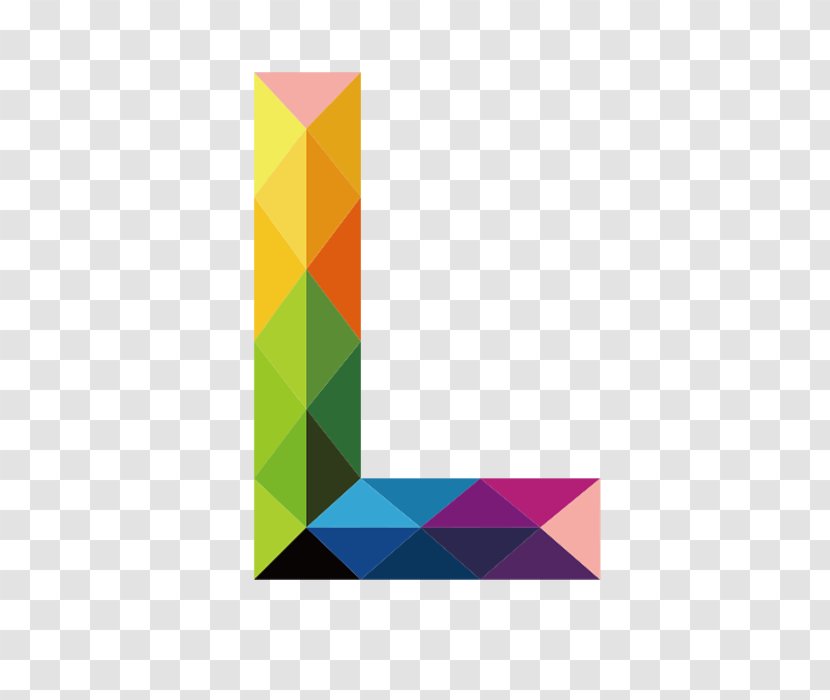 Letter - Triangle - Colorful Letters L Transparent PNG
