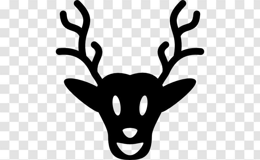 Reindeer Christmas - Black And White Transparent PNG