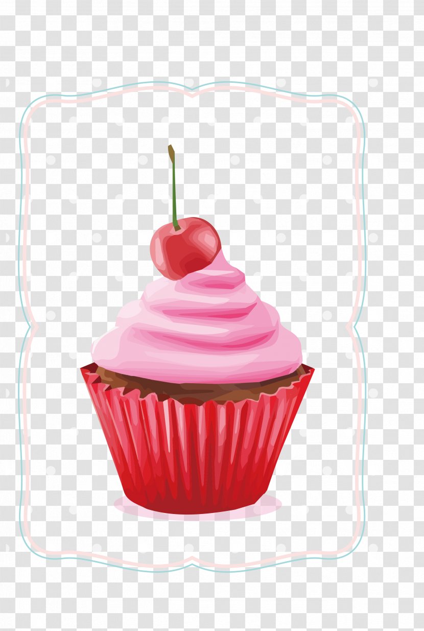 Cupcake Tart Cherry Cake Fig Birthday - Frozen Dessert - FIG Pink AI Transparent PNG