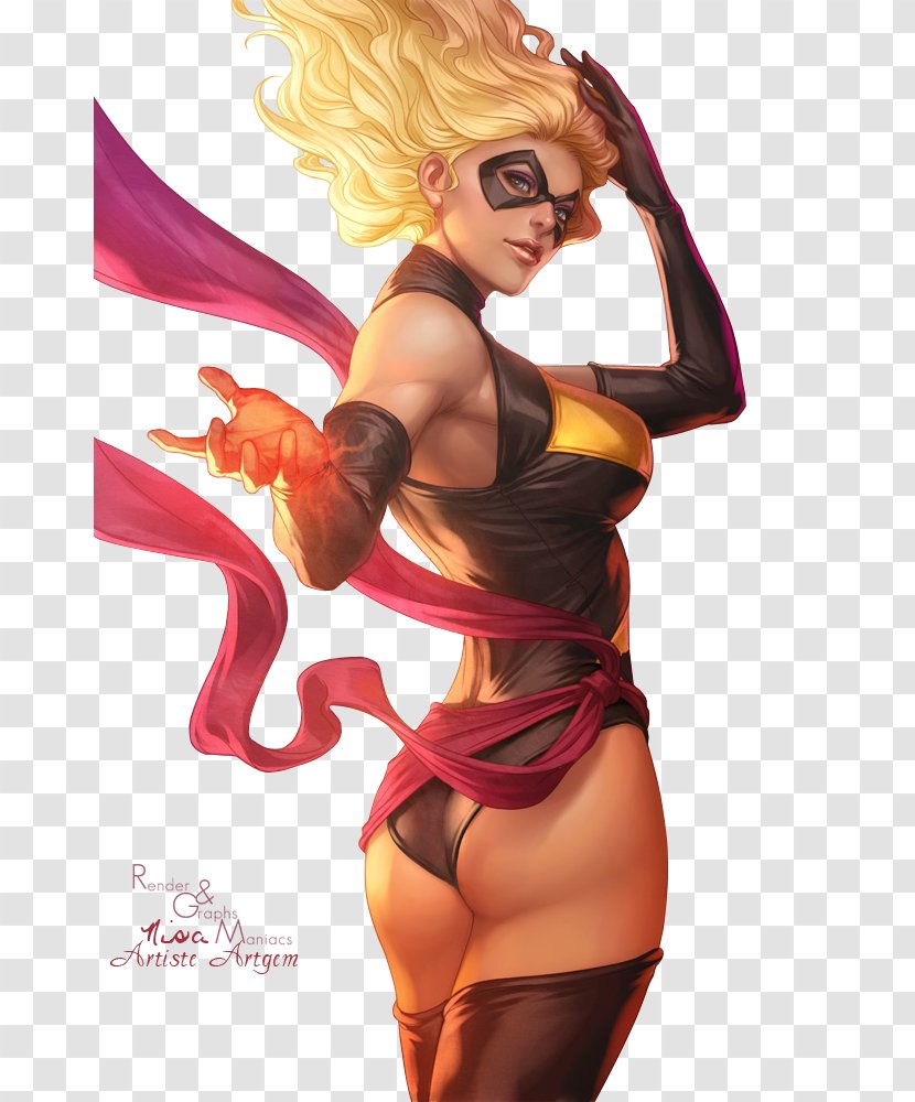 Carol Danvers Wolverine Marvel Avengers Assemble Captain Comics - Silhouette Transparent PNG