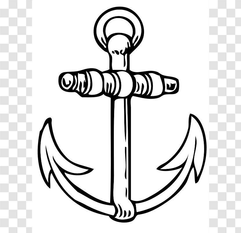 Stockless Anchor Clip Art Ship Vector Graphics - Black And White Transparent PNG