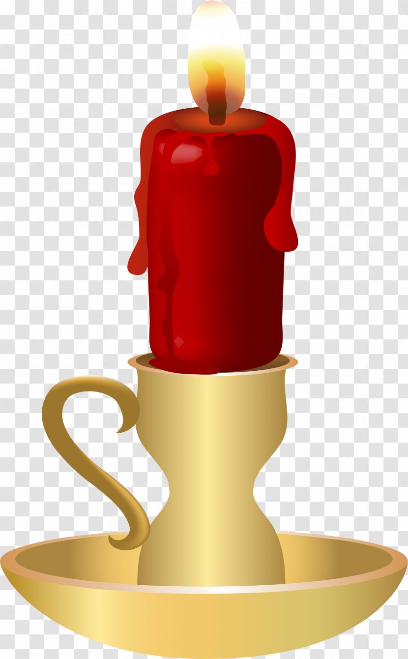 Red Clip Art Candle Serveware Kitchen Utensil - Cup Transparent PNG