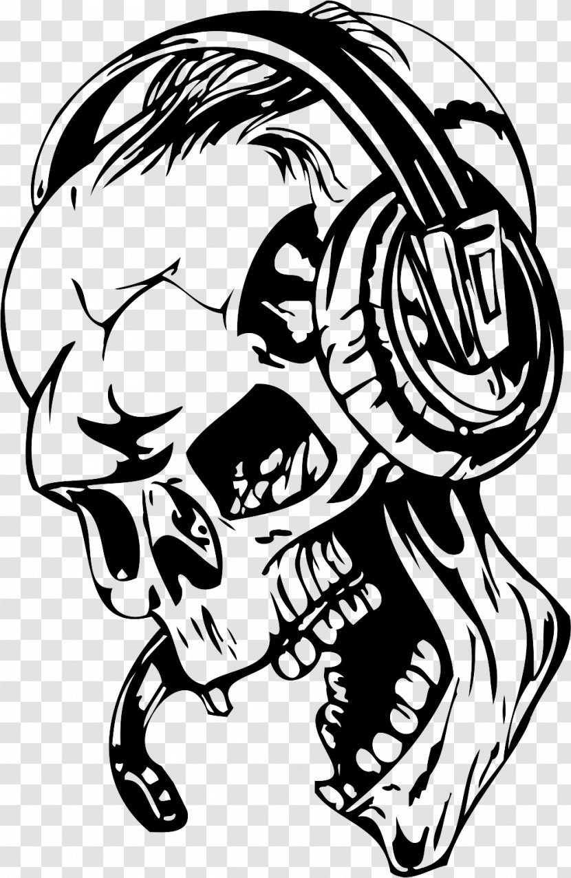 Wall Decal Video Game Sticker Disc Jockey Headphones - Human Behavior - Skull Transparent PNG