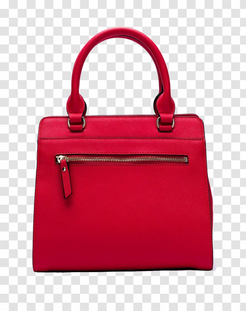 Tote Bag Handbag Leather - Red Zipper Transparent PNG