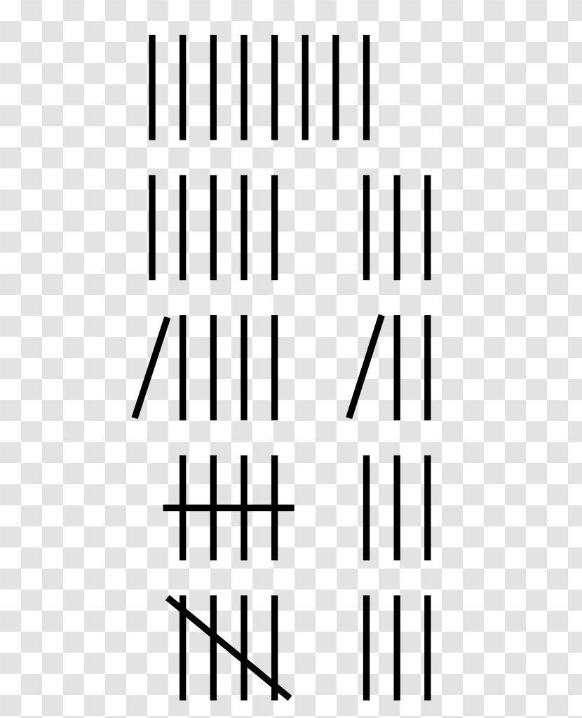 Unary Numeral System Tally Marks Number Numerical Digit - Flower - Diagonal Stripes Transparent PNG