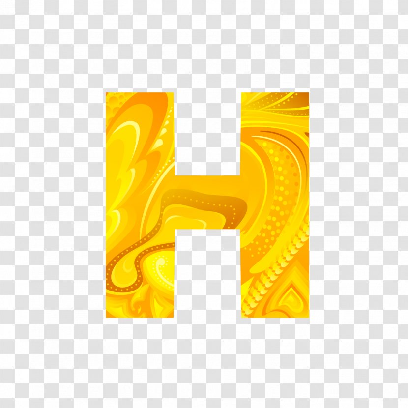 Letter English Alphabet Font - Gold - Golden Letters H Transparent PNG