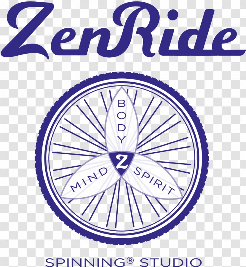 Bicycle Wheels Logo ZenRide Spinning® Studio Font - Part Transparent PNG