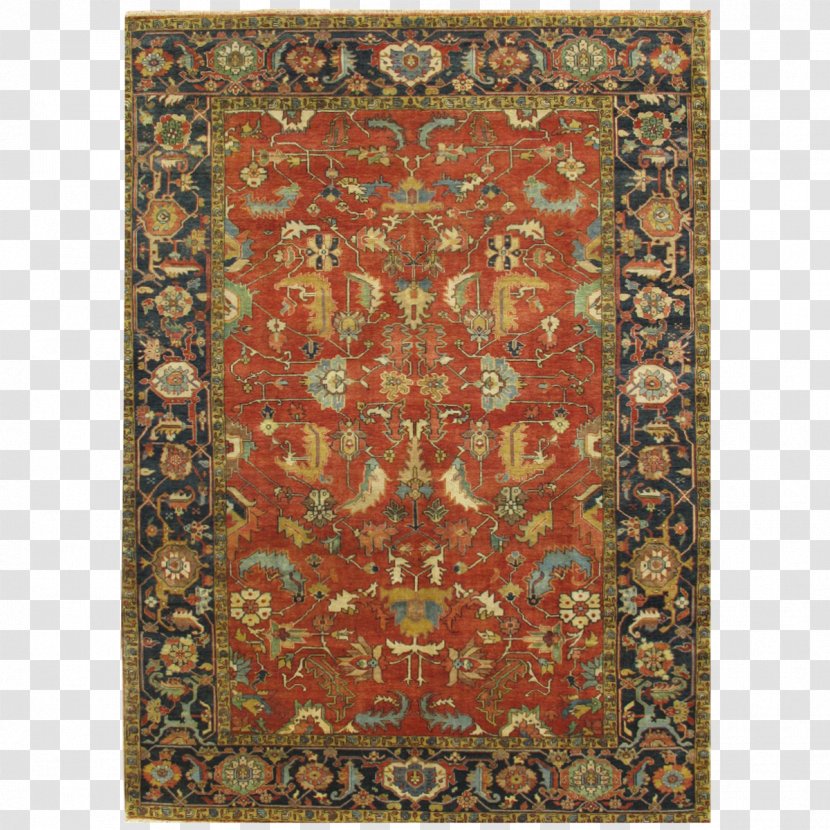 Carpet Heriz Rug Tapestry Brown Blue Transparent PNG
