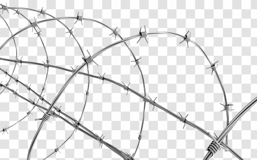 Barbed Wire Chain-link Fencing Tape Borders And Frames - Branch - Fence Transparent PNG