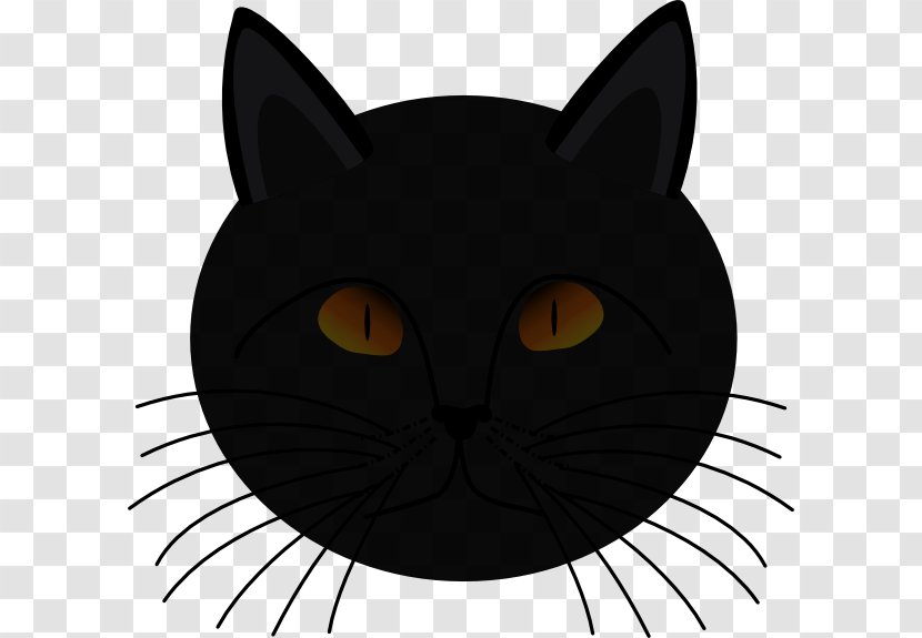 Black Cat Kitten Clip Art - Tree - Cartoon Face Transparent PNG