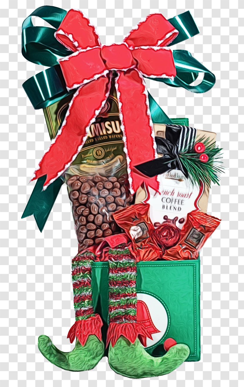 Christmas Decoration - Present - Food Gift Basket Transparent PNG