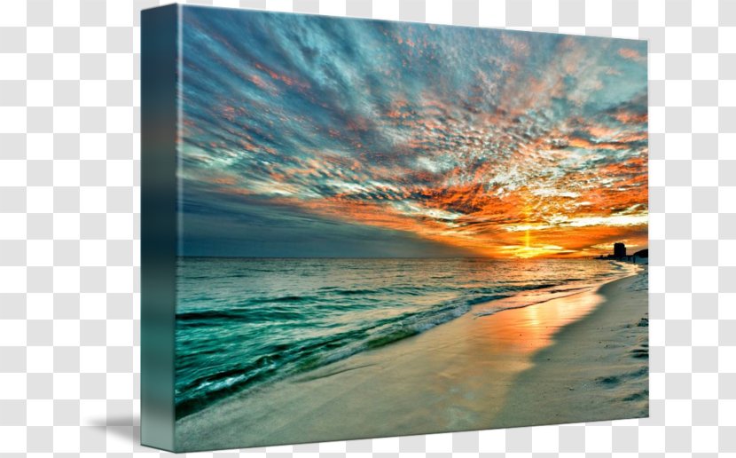 Painting Work Of Art Blue Picture Frames - Red Sunset Transparent PNG