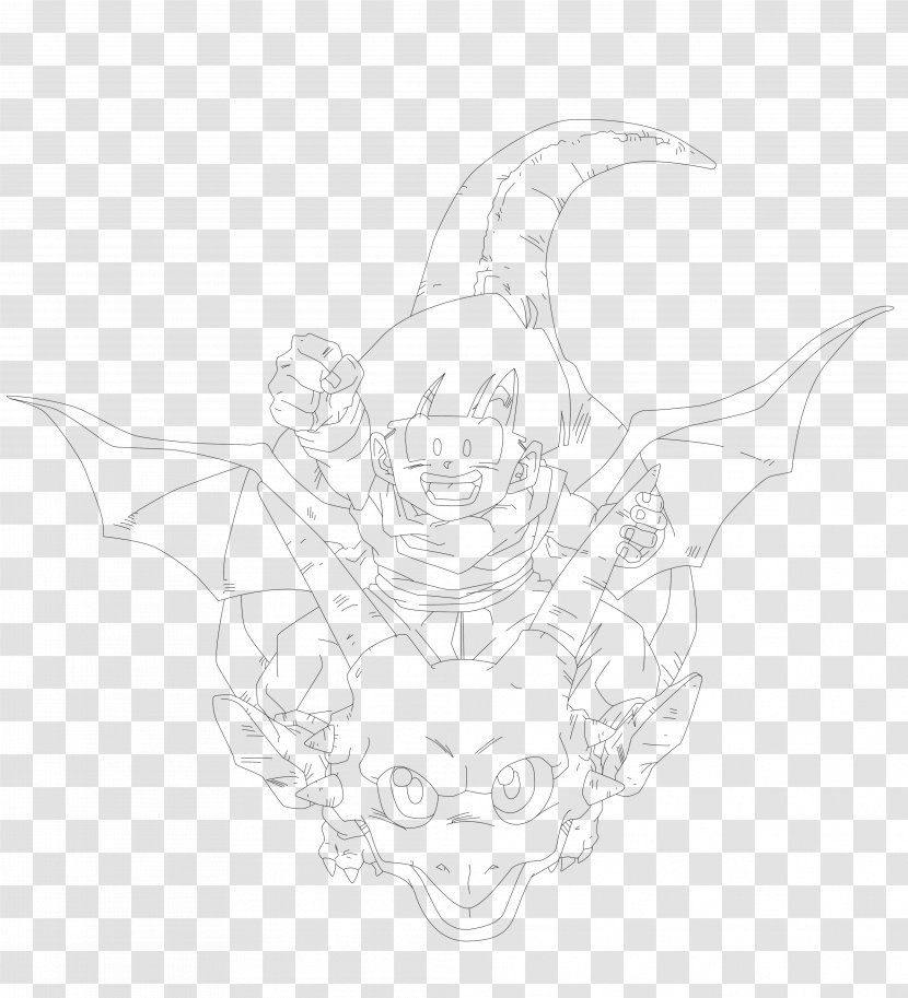 Gohan Goku Line Art Sketch - Monochrome Transparent PNG