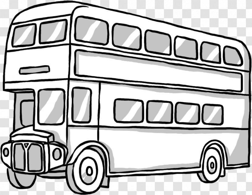 Double-decker Bus Drawing - Tour Service - Hand-painted Transparent PNG