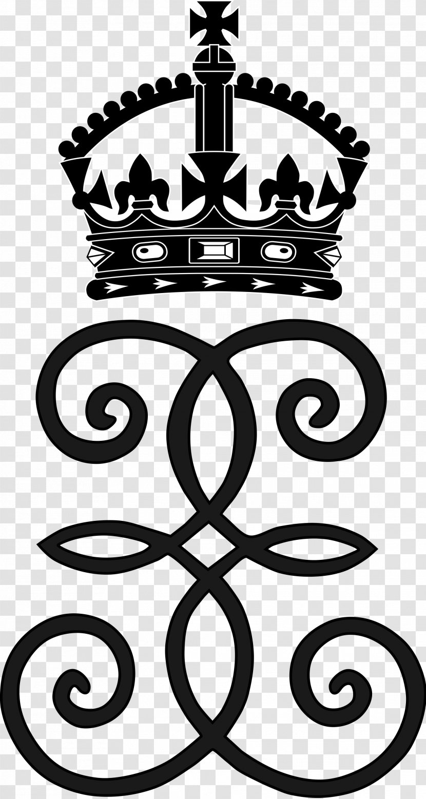 Royal Cypher United Kingdom Crown Of Queen Elizabeth The Mother Monarch - Black And White Transparent PNG