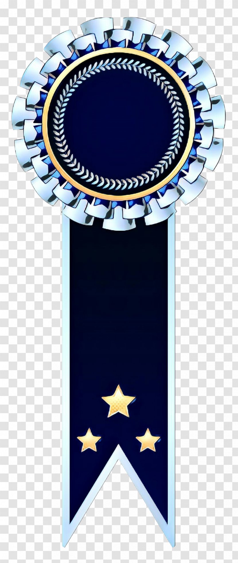 Blue Background Ribbon - Silver Medal - Badge Electric Transparent PNG