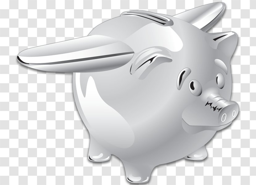 Piggy Bank Snout Animal - Chrome Transparent PNG
