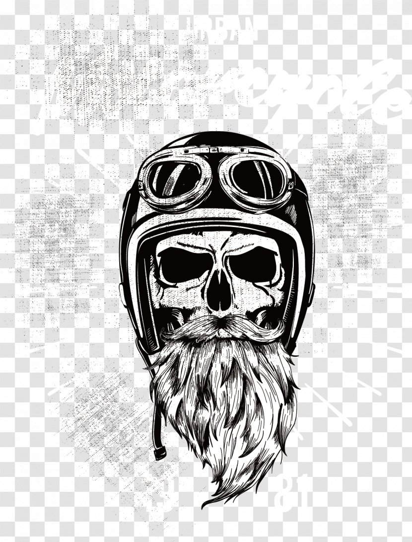 T-shirt Motorcycle Helmet Skull - Monochrome Photography - Cartoon Vector Transparent PNG
