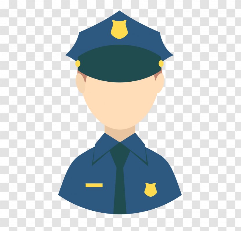 Police Officer Illustration - Peoples Of The Republic China - Flat Blue Cartoon Transparent PNG