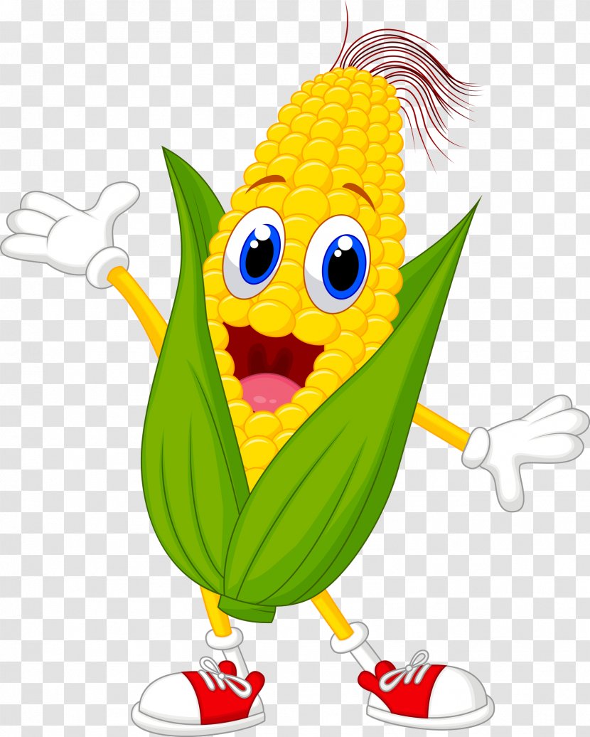 Corn On The Cob Popcorn Maize Cartoon - Bird Transparent PNG