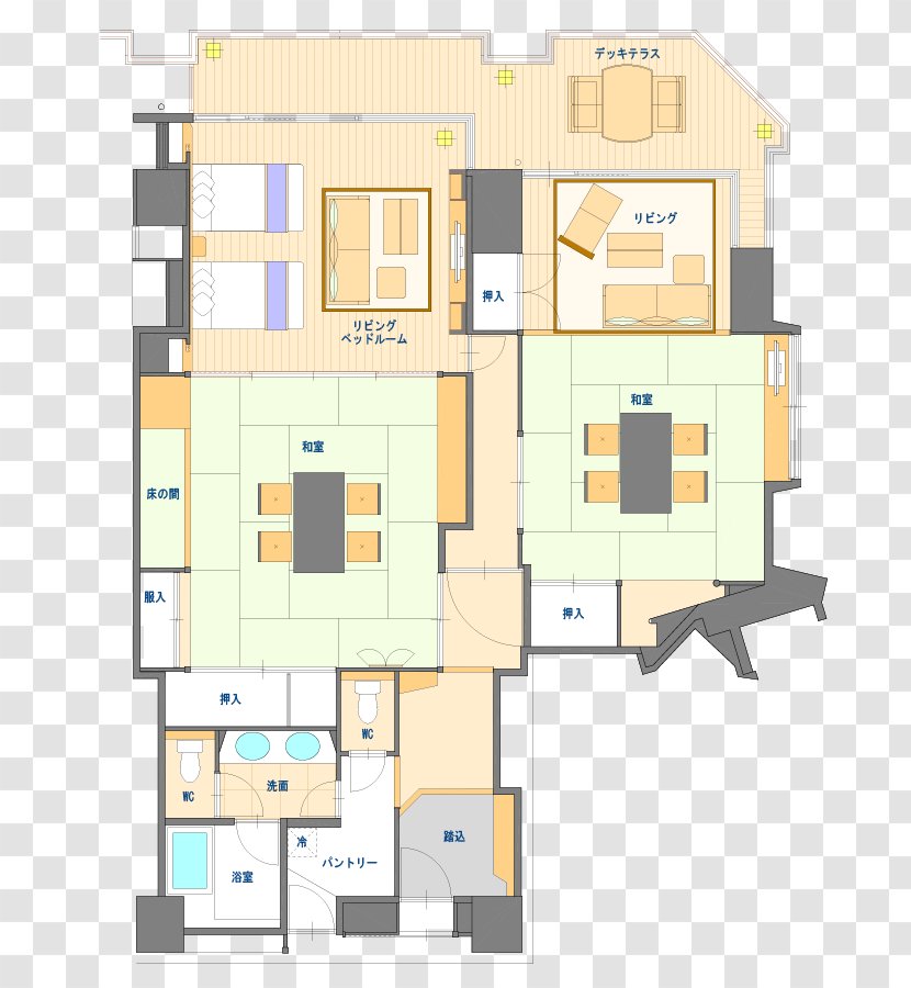 山代温泉 ゆのくに天祥 Hotel Rakuten Travel Architecture - Room - LIVING ROOM PLAN Transparent PNG