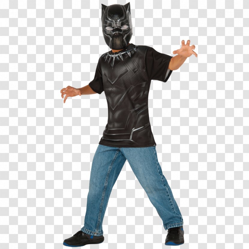 Black Panther Captain America Costume Party Mask - Child Transparent PNG