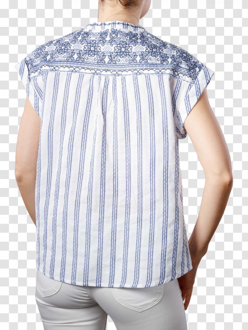 T-shirt Blouse Shoulder Sleeve Button - Denim White Shirt Transparent PNG