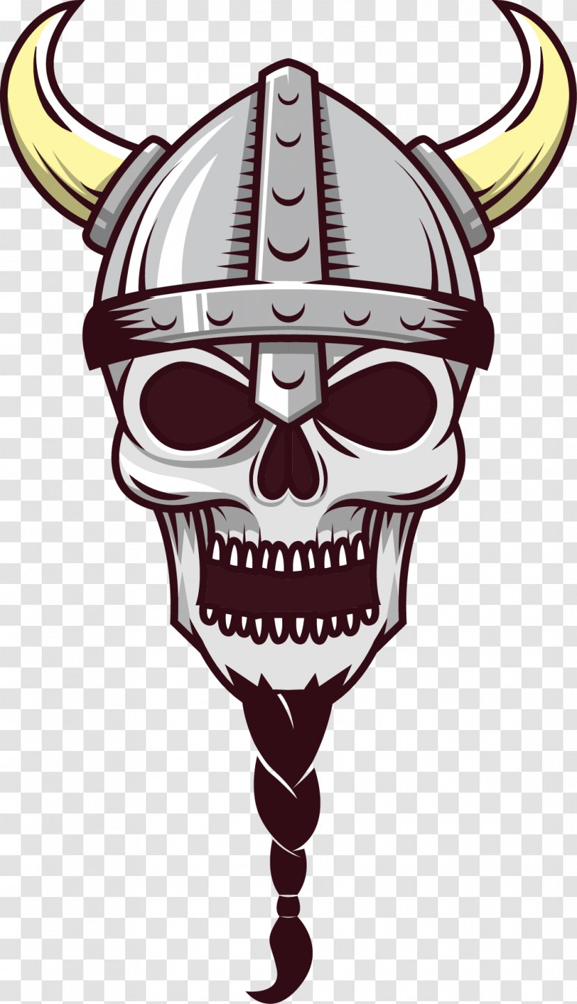 Scandinavia Viking Euclidean Vector Skull Horn - Pixel - Painted Horns Helmet Skeleton Warrior Transparent PNG